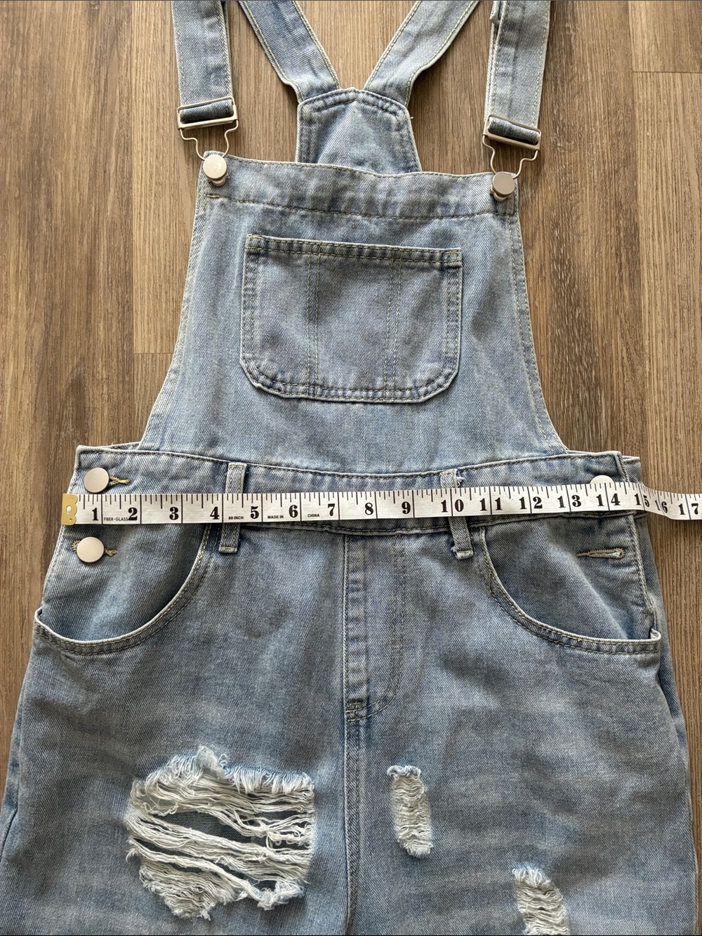Distressed Denim Overalls - Picture 3 of 12